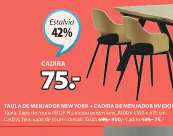 JYSK Taula De Menjador New York + Cadira De Menjador Hvidovre oferta