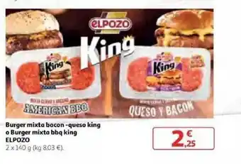 Alcampo Elpozo Burger Mixta Bacon Queso King O Burger Mixta Bbq King 2x 40g oferta