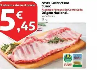 Alcampo Costillar De Cerdo Duroc oferta