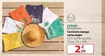 Alcampo Camiseta Manga Corta Mujer Green Inextenso oferta