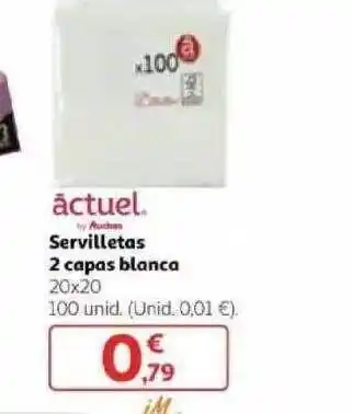 Alcampo Servilletas 2 Capas Blanca Actuel 20x20 oferta