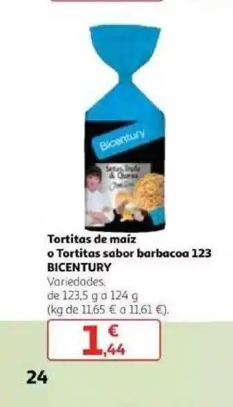 Alcampo Bicentury Tortitas De Maíz O Tortitas Sabor Barbacoa 123 oferta