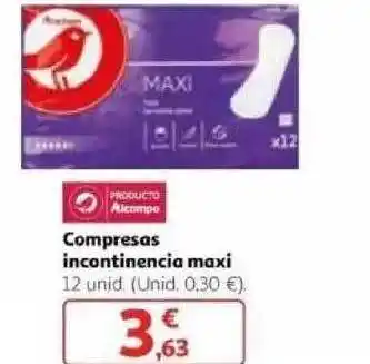 Alcampo Compresas Incontinencia Maxi oferta