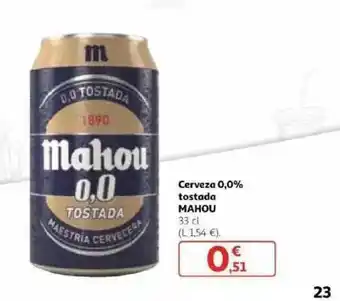 Alcampo Mahou Cerveza 0.0% Tostada 33 cl oferta