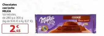 Alcampo Milka Chocolates Con Leche 280g oferta