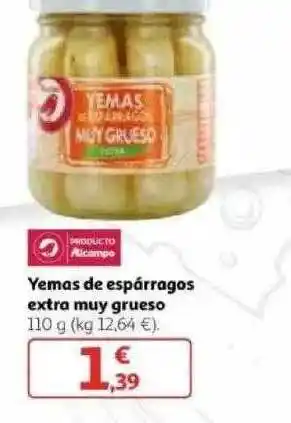 Alcampo Yemas De Espárragos Extra Muy Grueso 110g oferta