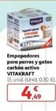 Alcampo Vitakraft Empapadores Para Perros Y Gatos Carbón Activo oferta