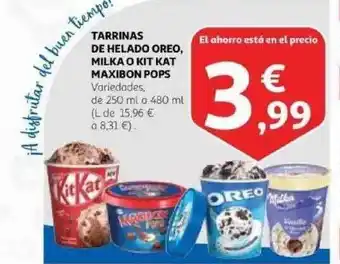 Alcampo Tarrinas De Helado Oreo Milka O Kit Kat Maxibon Pops oferta