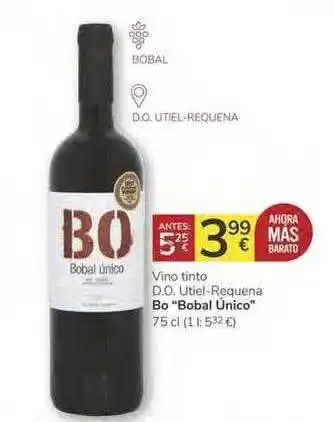 Consum Bo Bobal único Vino Tinto D.o. Utiel-requena 75cl oferta