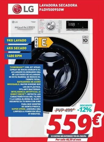 Mi electro Lavadora secadora lg oferta