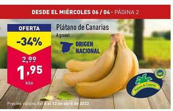 ALDI Plátano De Canarias oferta