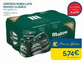 Cash Ecofamilia Cerveza Rubia Lata Mahou Clásica P12 330 ml/u oferta