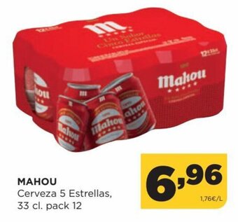 Alimerka Mahou Cerveza 5 Estrellas, 33 cl. pack 12 oferta