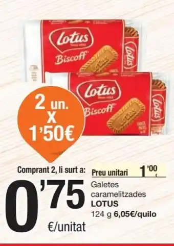 SPAR Lotus Galetes caramelitzades 124g oferta