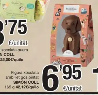 SPAR Simón Coll Figura xocolata amb llet gos pintat 165g oferta