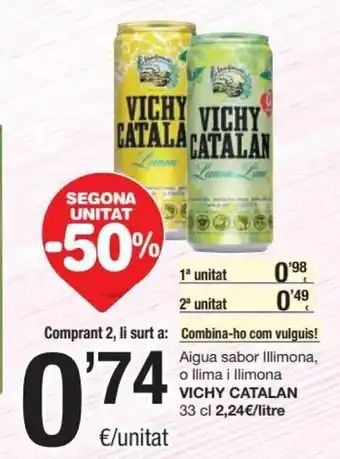 SPAR Vichy Catalan Aigua sabor llimona, o llima i llimona 33cl oferta