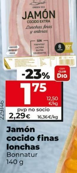 Maxi Dia Jamón cocido bonnatur oferta
