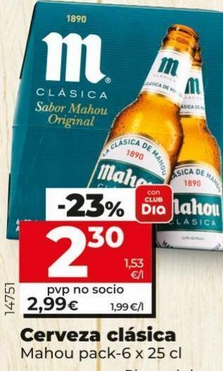 La Plaza de DIA Cerveza mahou oferta