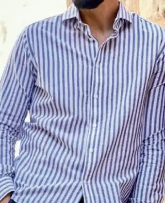 Carrefour Camisa rayas lino hombre oferta