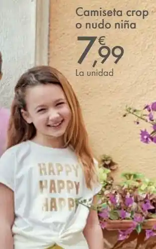Carrefour Camiseta crop o nudo niña oferta