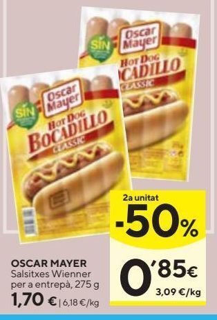 Caprabo Salchichas oscar mayer oferta