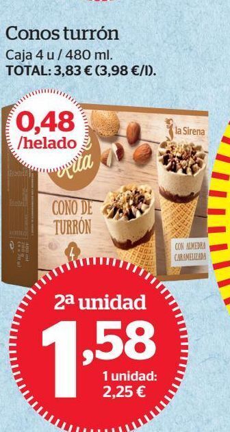 La Sirena Helado de turrón oferta
