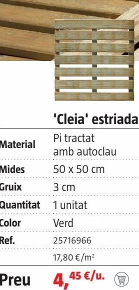 Bauhaus Loseta de madera oferta