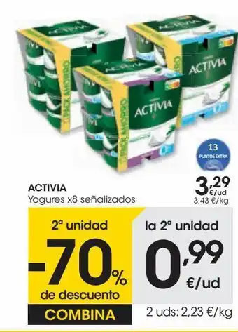 Eroski Activia yogures x8 señalizados oferta