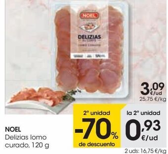 Eroski Noel delizias lomo curado oferta