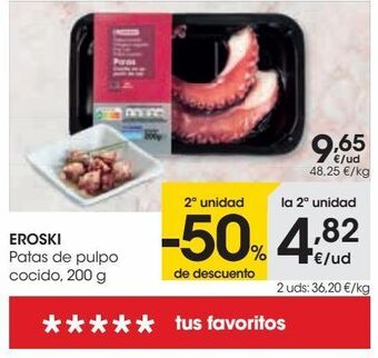 Eroski Eroski patas de pulpo cocido oferta