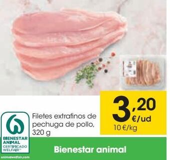 Eroski Filetes extrafinos de pechuga de pollo oferta