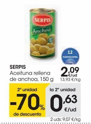 Eroski Serpis aceituna rellena de anchoa oferta