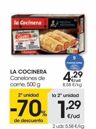 Eroski La cocinera canelones de carne oferta