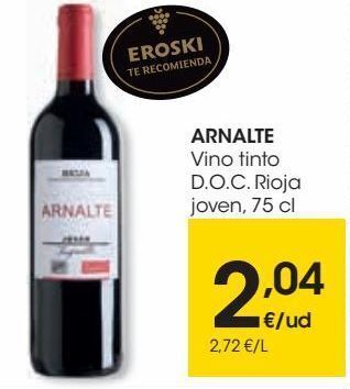 Eroski Arnalte vino tinto d.o.c. rioja joven oferta