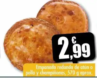 Unide Supermercados Empanada redonda de atún o pollo y champiñones oferta