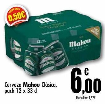 Unide Supermercados Cerveza mahou clásica, pack 12 oferta