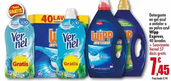 Unide Supermercados Detergente en gel ,azul o antiolor o en polvo azul wipp express oferta