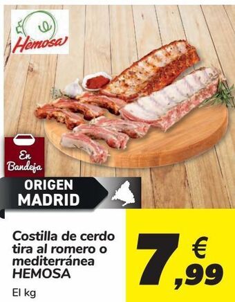 Carrefour Costilla de cerdo tira al romero o mediterránea hemosa oferta