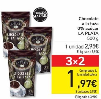 Carrefour Chocolate a la taza 0% azúcar la plata oferta