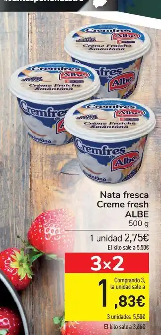 Carrefour Nata fresca crema fresh albe oferta