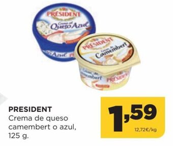 Alimerka President Crema de Queso Camembert o Azul, 125 g. oferta
