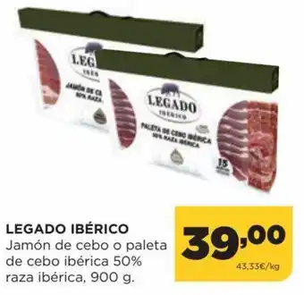 Alimerka Legado Ibérico Jamón de Cebo o Paleta de Cebo Ibérica 50% Raza Ibérica, 900 g. oferta