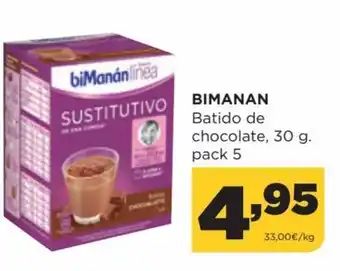 Alimerka Bimanan Batido de chocolate 30g pack 5 oferta