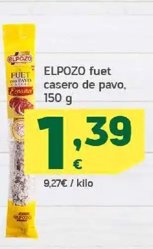 HiperDino Elpozo fuet casero de pavo, 150g oferta