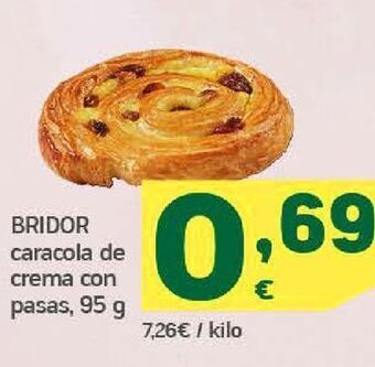 HiperDino Bridor caracola de crema con pasas, 95 g oferta