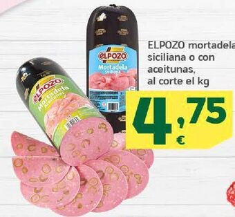 HiperDino Elpozo mortadela siciliana o con aceitunas, al corte el kg oferta
