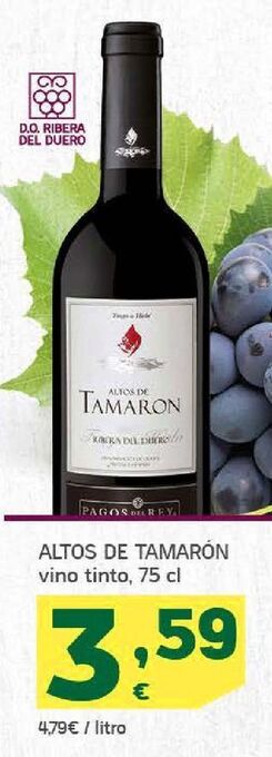 HiperDino Altos de tamarón vino tinto, 75 cl oferta