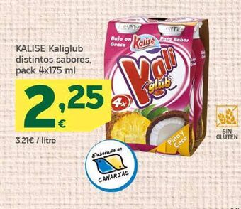 HiperDino Kalise kaliglub distintos sabores, pack 4x175 ml oferta