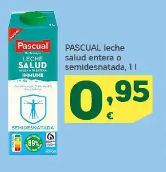 HiperDino Pascual leche salud entera o semidesnatada,1 | oferta