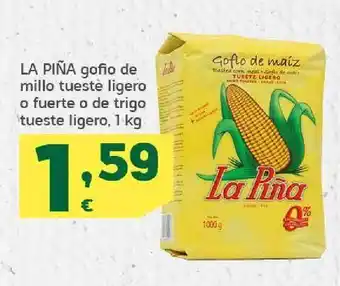HiperDino La piña gofio de millo tueste ligero o fuerte o de trigo tueste ligero, 1kg oferta